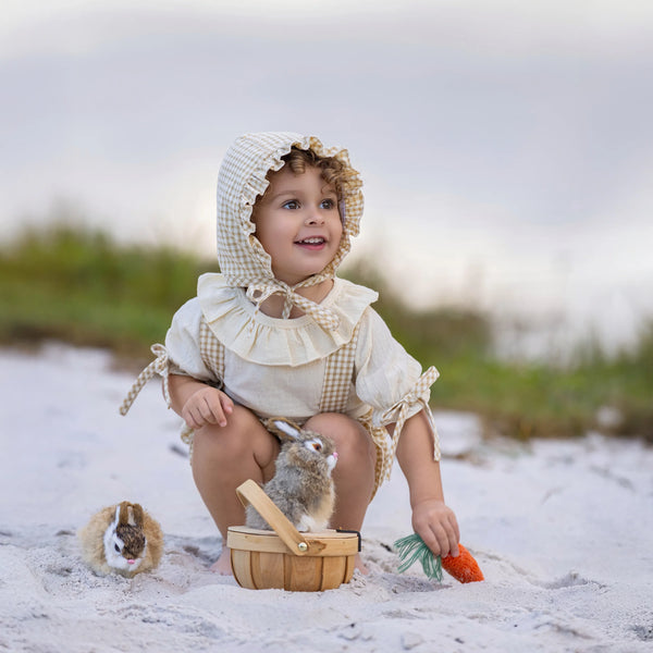 Baby Sister Gingham Bonnet