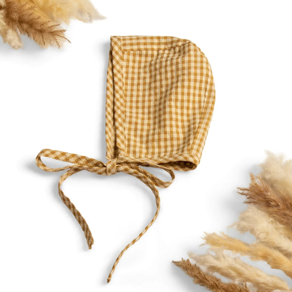 Baby Brother Gingham Bonnet