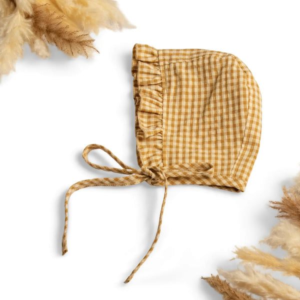 Baby Sister Gingham Bonnet